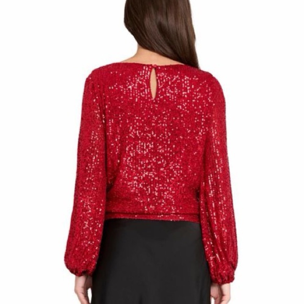 Tahari ASL
Women's Sequin Tie-Hem Blouse - Picture 3 of 4
